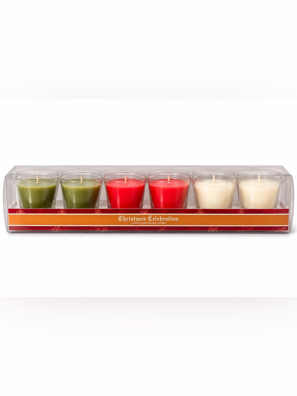 Christmas Celebration Scented Candle Set – 6 Votive Candles NEW